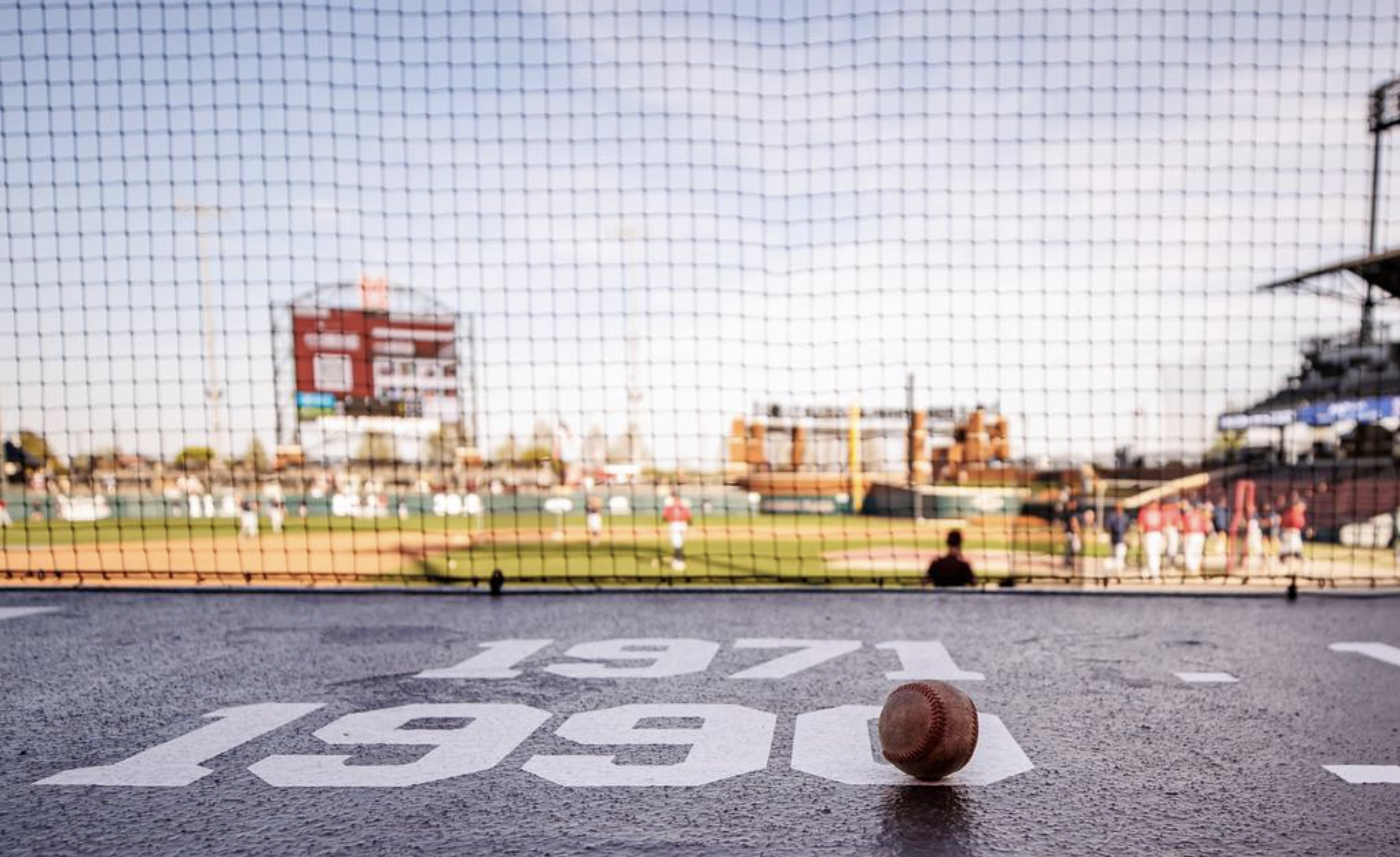 A baseball on a dugout at a Mississippi State baseball game. Located at Dudy Noble Field. Photo: Ivy Ball/Mississippi State athletics.